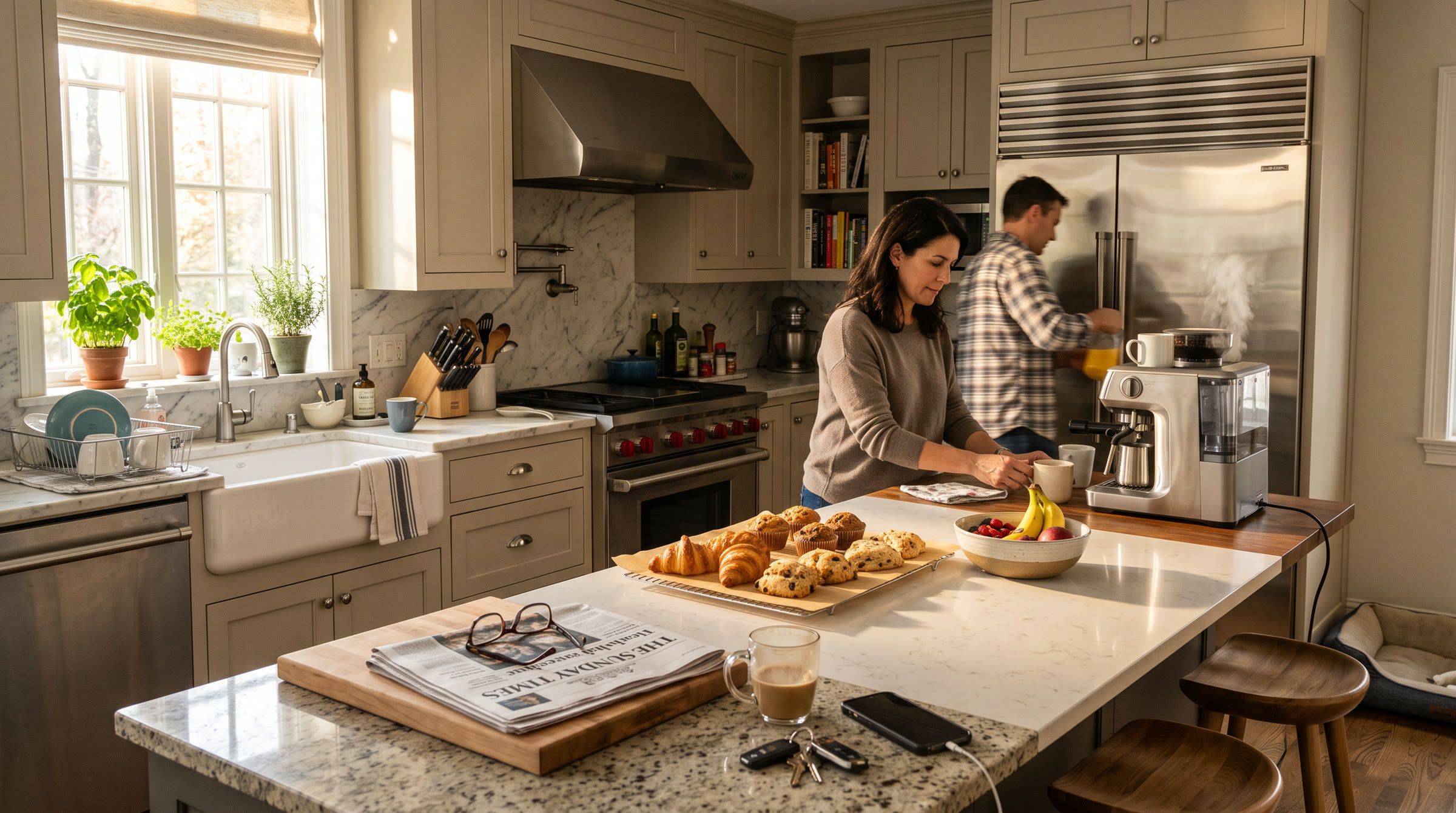 Family breakfast in a kitchen kept by Noble