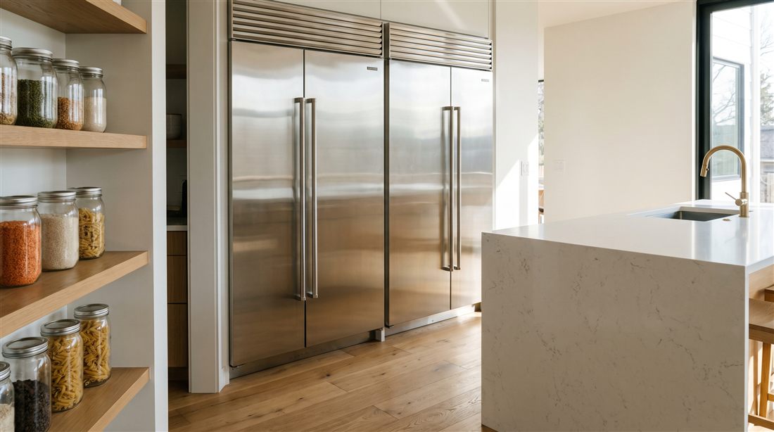 Refrigerator and freezer column pair