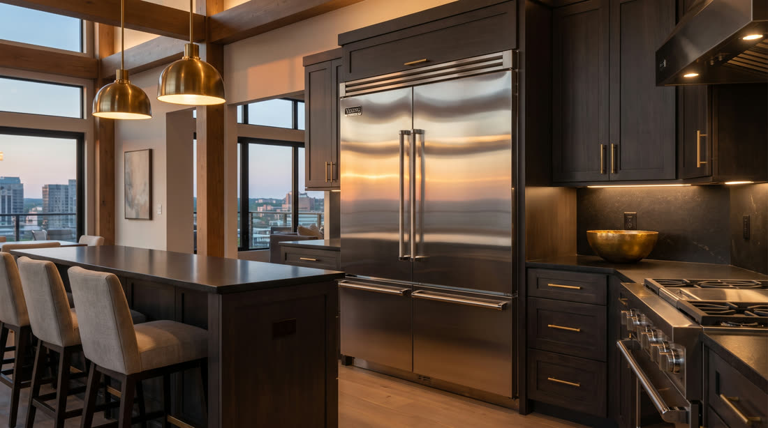 Viking refrigerator at dusk
