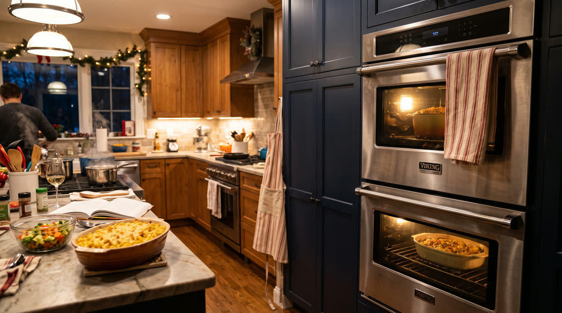Casserole in double Viking wall ovens