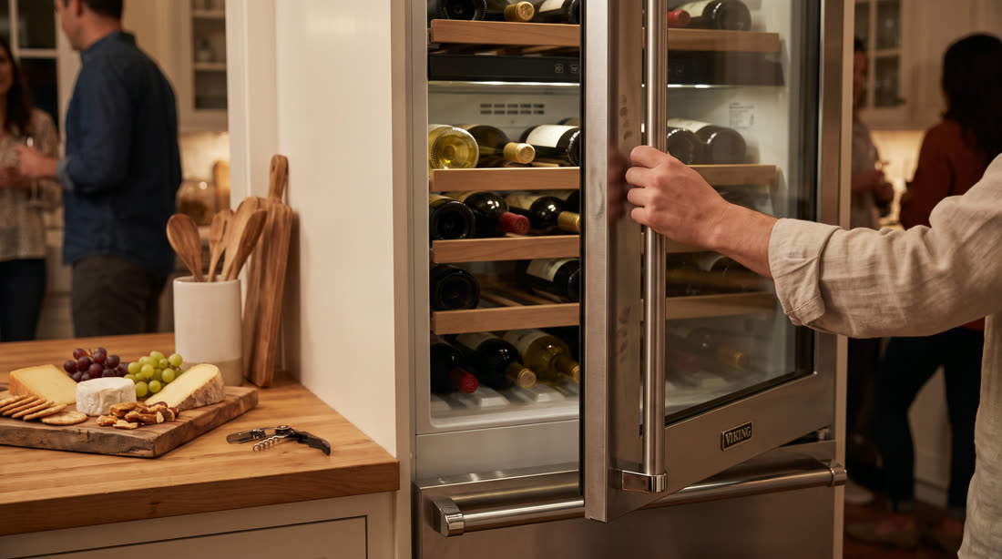 Wine cooler at a dinner party