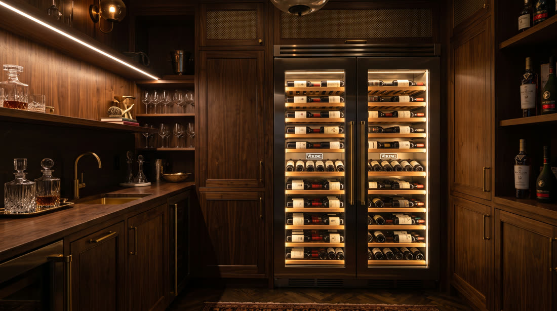 Wine storage pair in a private wine room